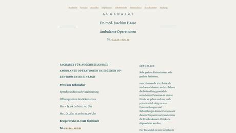 Dr.med. Joachim Haase Facharzt für Augenheilkunde